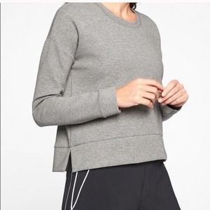 NEW Athleta Gray Modern Sweatshirt Crewneck Long Sleeve Sweater Pullover Soft M